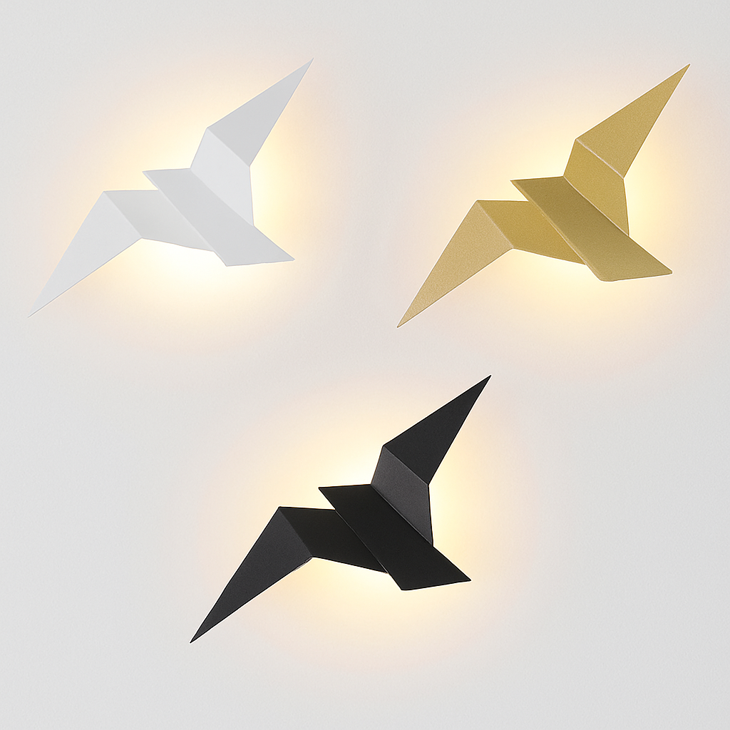 Applique murale moderna LED uccello stile origami Naila