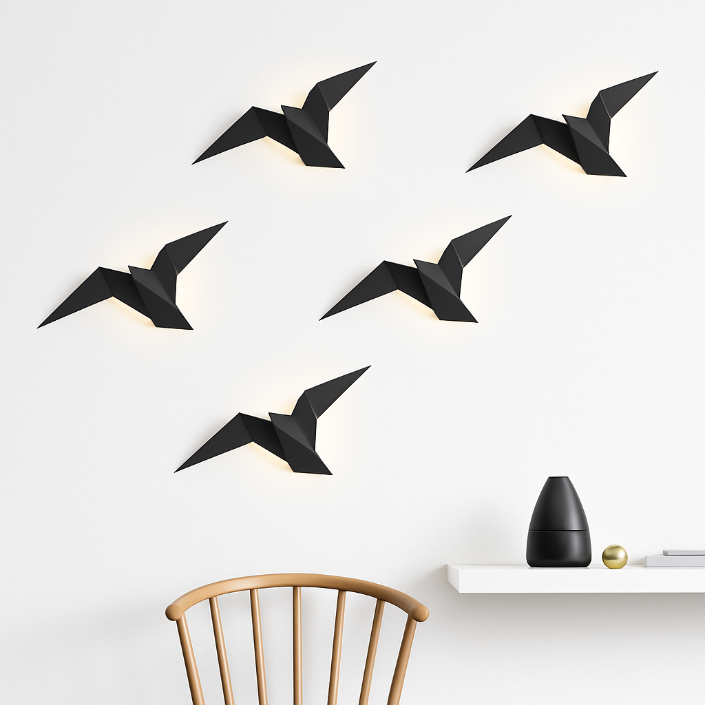 Applique murale moderna LED uccello stile origami Naila