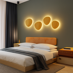 Applique murale scandinava LED di forma ovale in legno