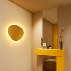 Applique murale scandinava LED di forma ovale in legno