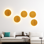 Applique murale scandinava LED di forma ovale in legno