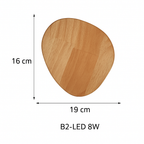 Applique murale scandinava LED di forma ovale in legno