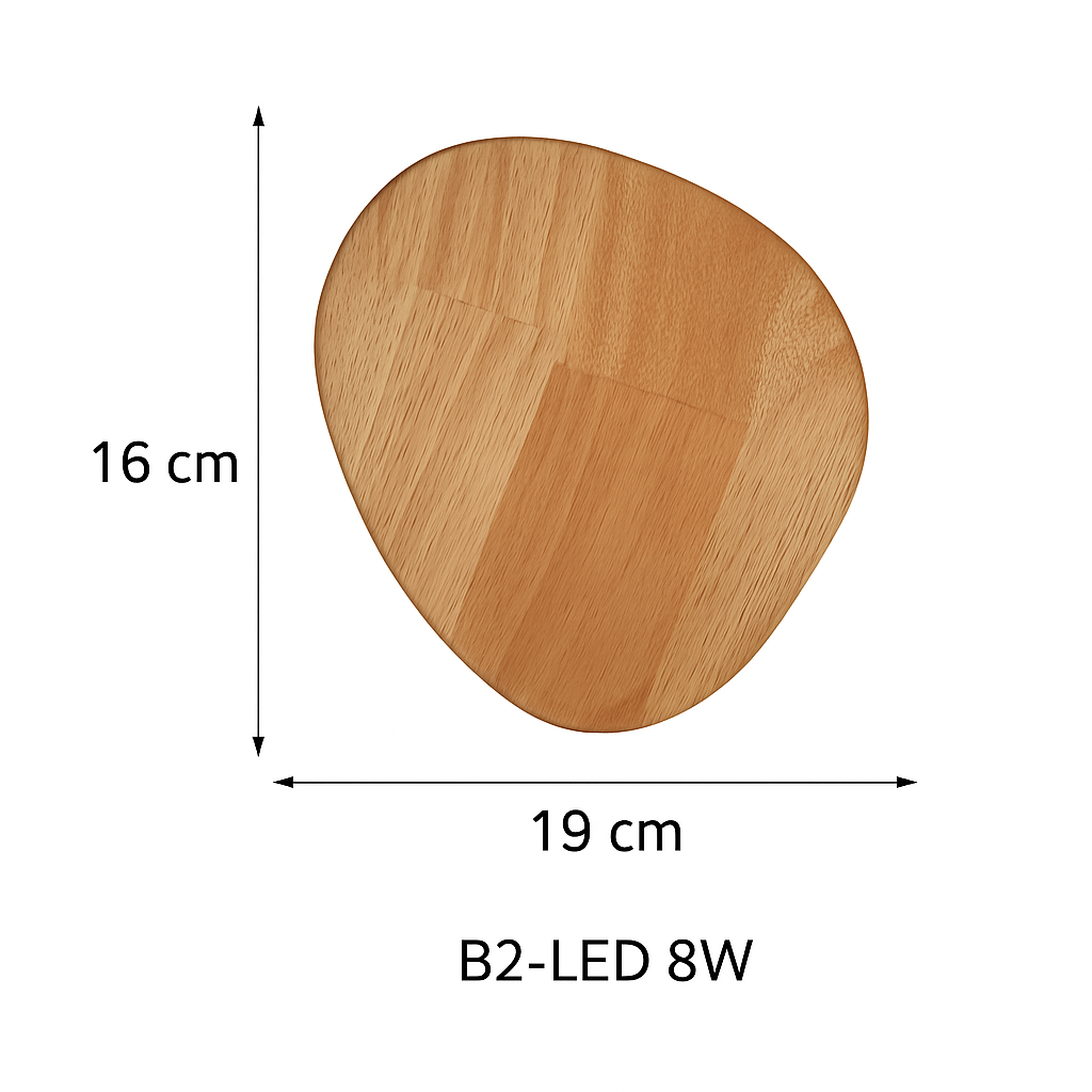 Applique murale scandinava LED di forma ovale in legno