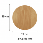 Applique murale scandinava LED di forma ovale in legno