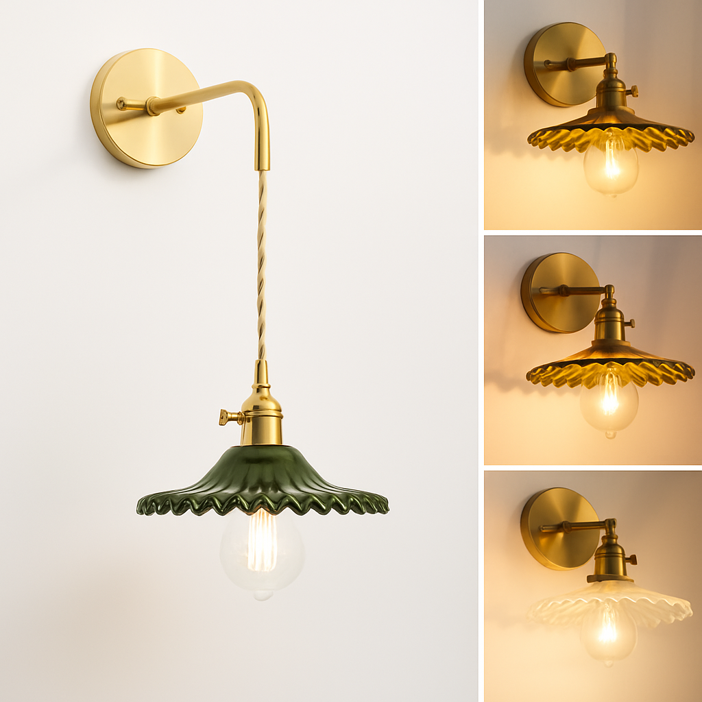 Applique da parete Vintage in ottone