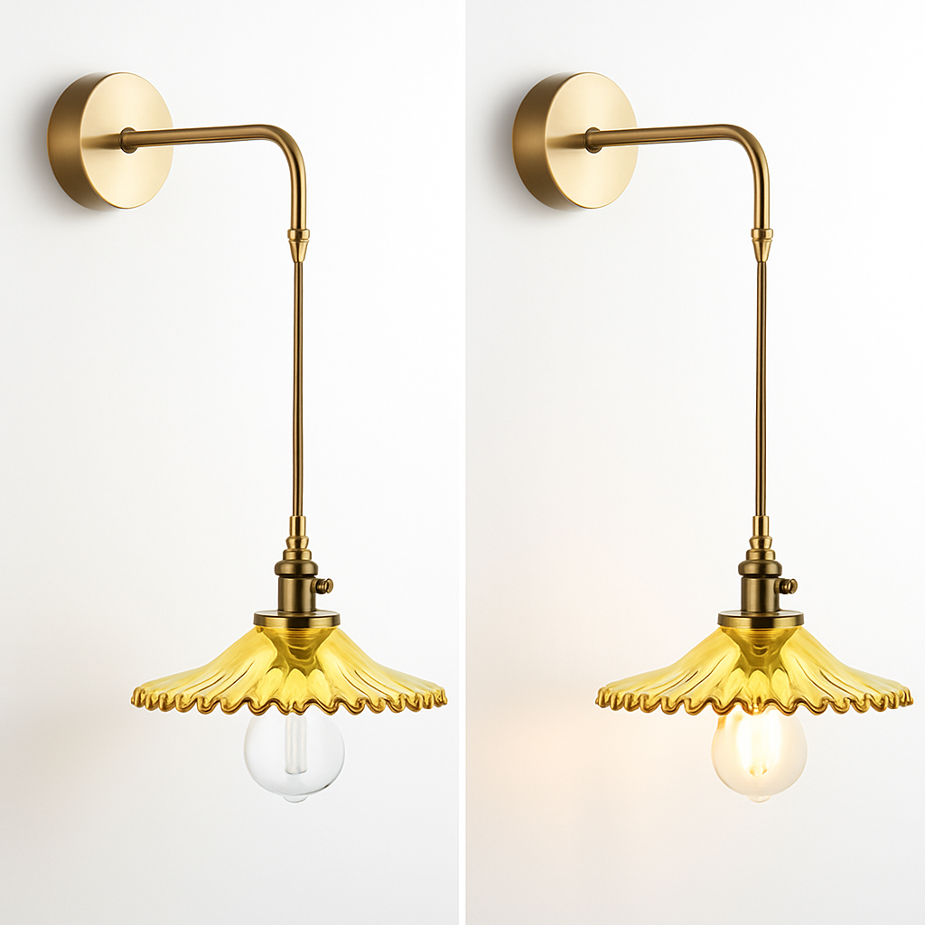 Applique da parete Vintage in ottone