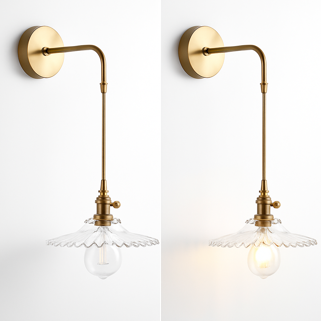 Applique da parete Vintage in ottone