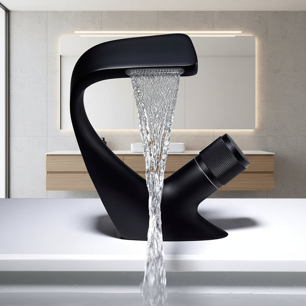 AQUACASCADE – Miscelatore per Lavabo a Cascata di Lusso per Bagni Moderni