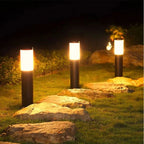 Luci da Giardino a Bollard a Energia Solare in 2 Pezzi con Involucro Cilindrico