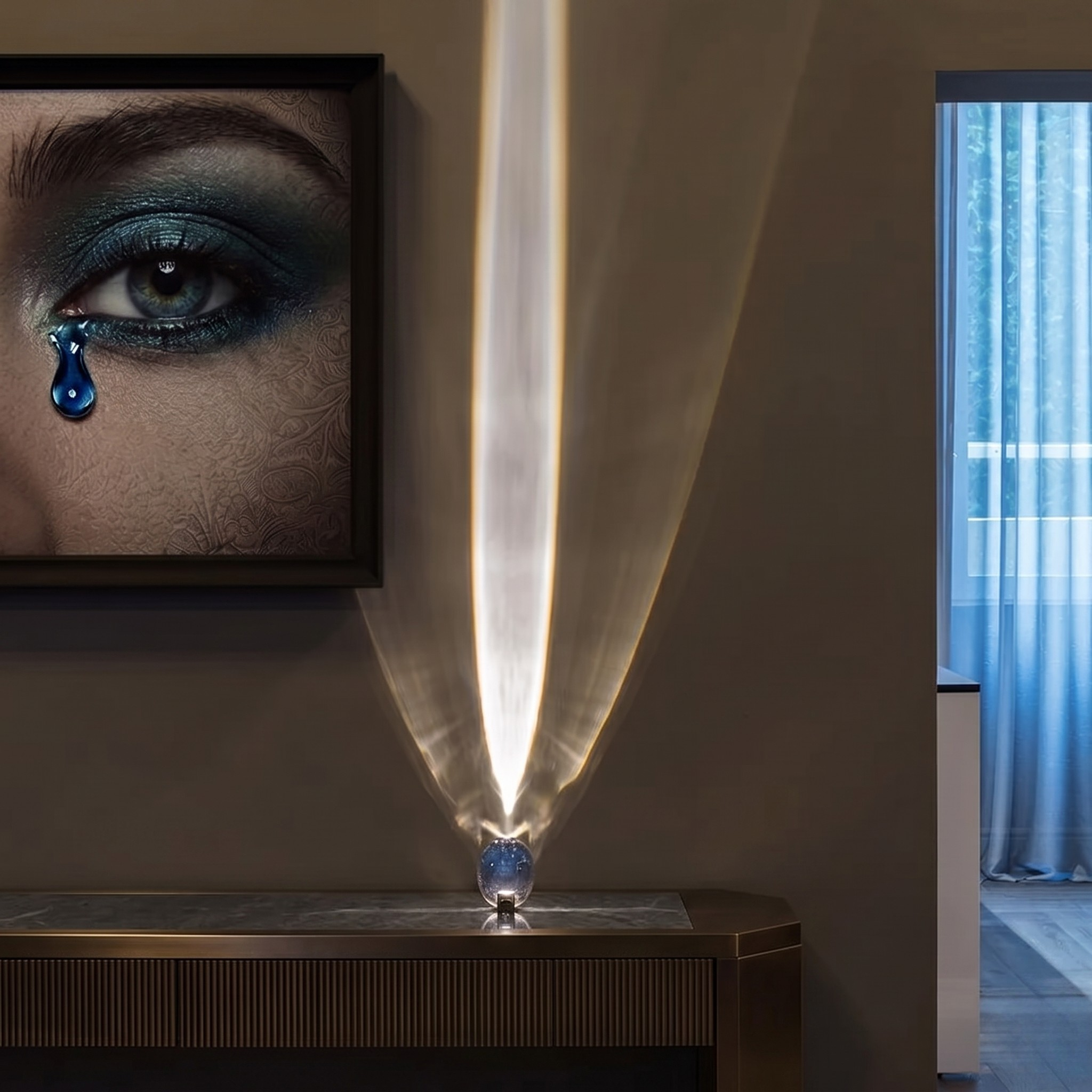 Lampada da Tavolo Proiettore LED Design Artistico per Interni