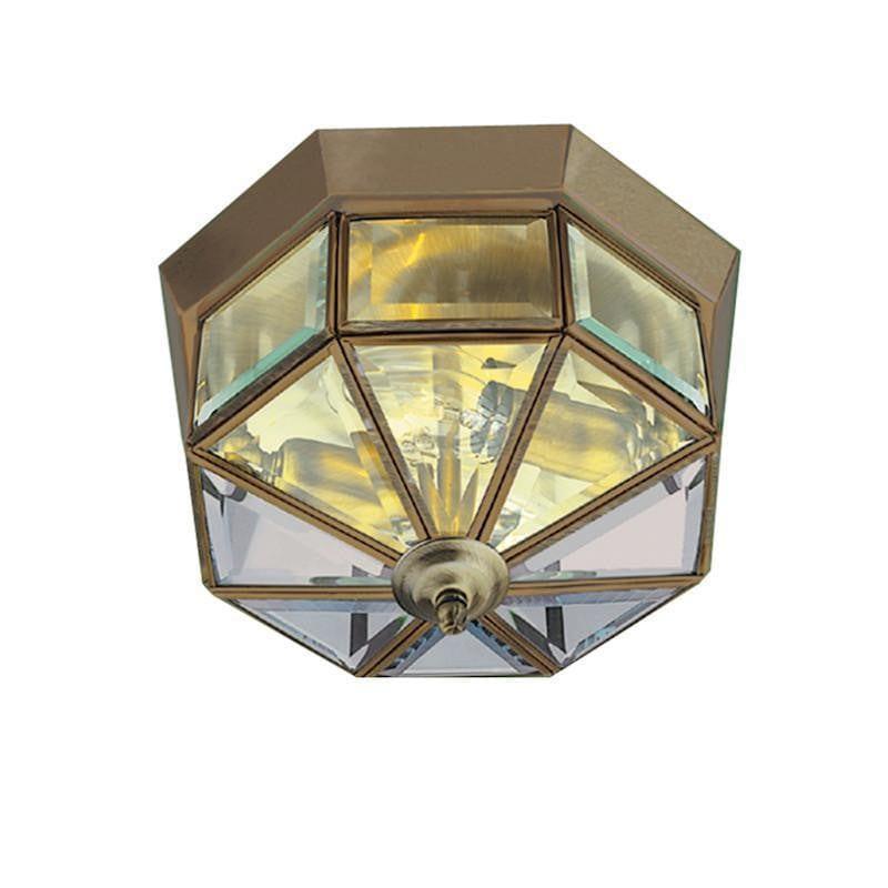 Lampada da soffitto a incasso in ottone e vetro trasparente Searchlight