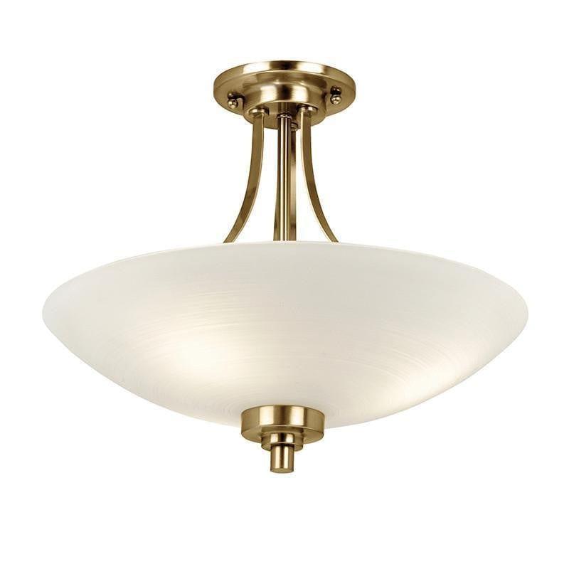 Endon Welles Lampada da Soffitto Semi Flush in Ottone Antico a 3 Bracci