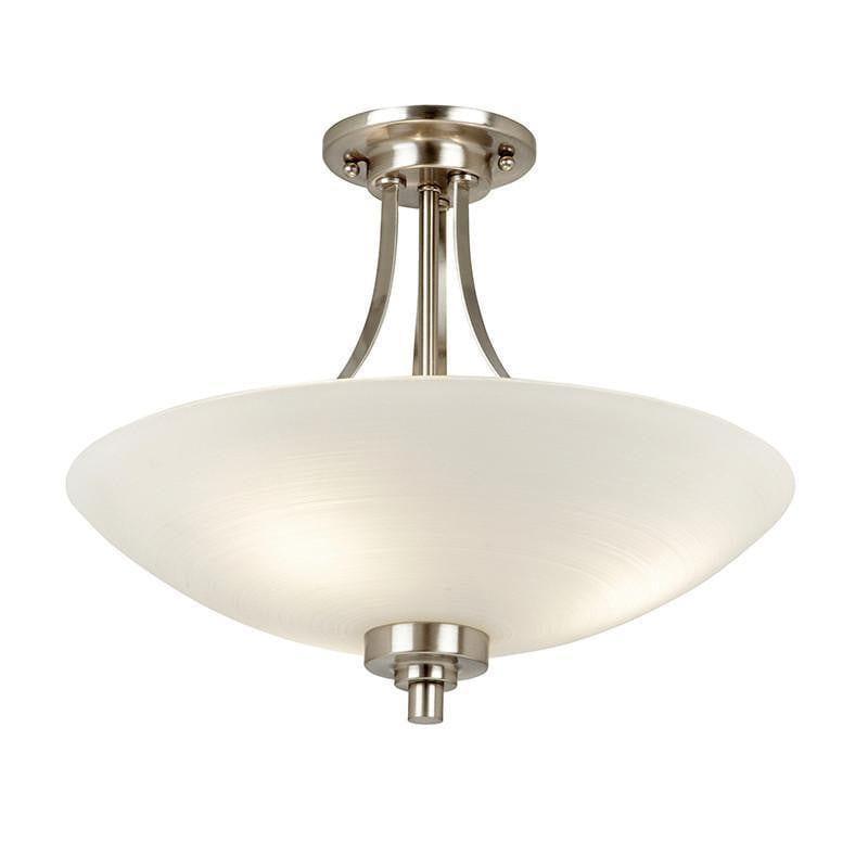 Endon Welles Lampada da Soffitto Semi Flush a 3 Bracci in Cromo Satinato