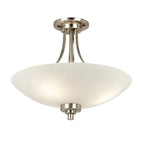 Endon Welles Lampada da Soffitto Semi Flush a 3 Bracci in Cromo Satinato