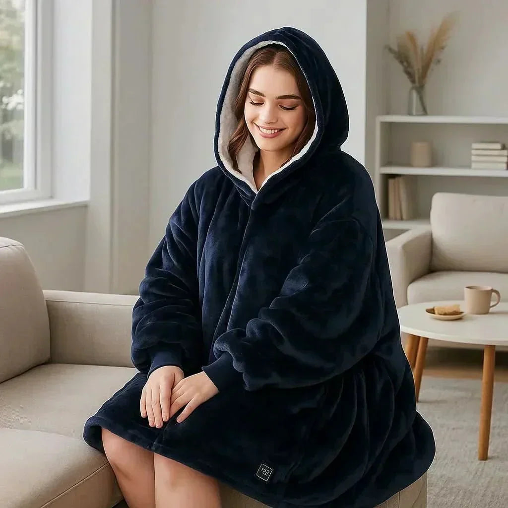Felpa con Cappuccio Riscaldata USB – Morbida Coperta Elettrica da Indossare per un Comfort Accogliente a Casa