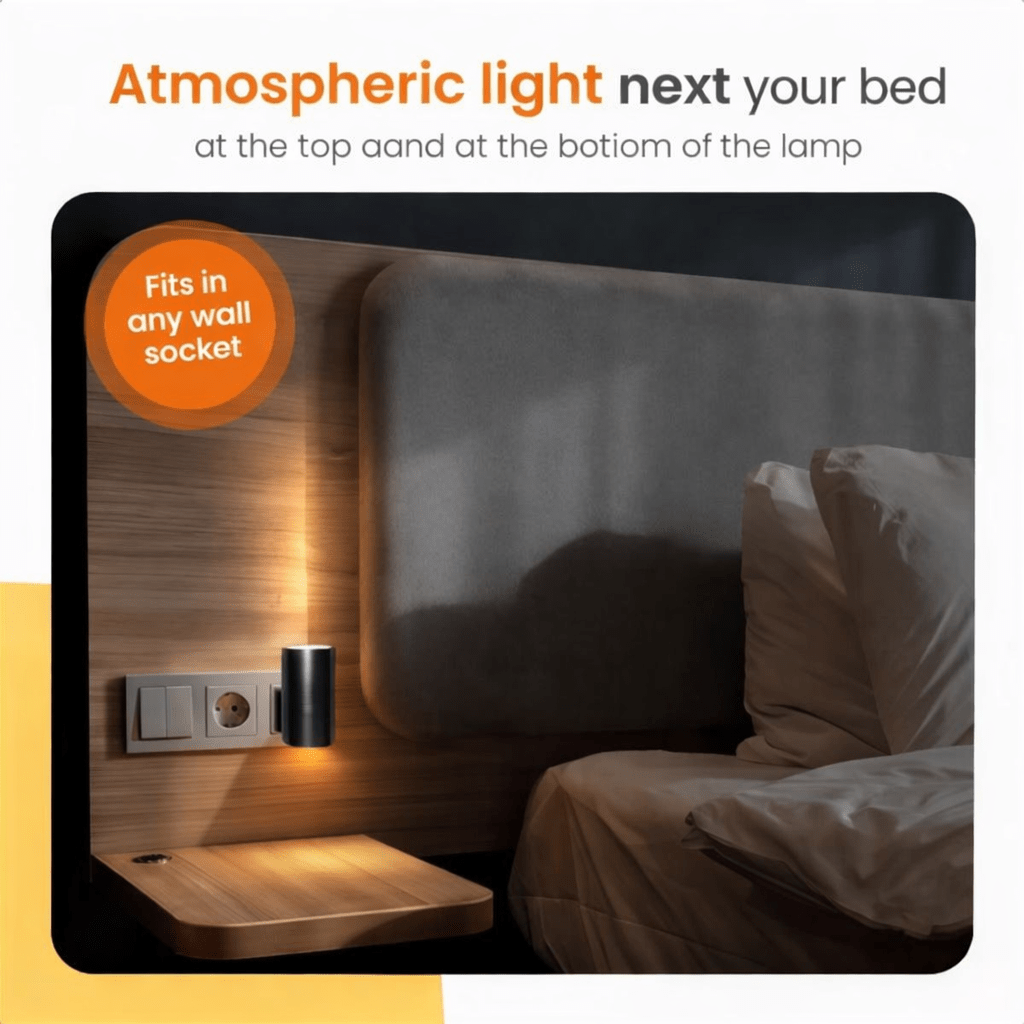 Lampada Notturna LED Aurora – Luce Intelligente Dimmabile per Notti Rilassanti