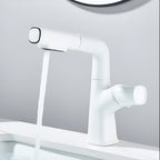 Rubinetto da bagno estraibile per lavabo – Rubinetto monocomando con doccetta estraibile, installazione a foro singolo