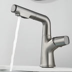 Rubinetto da bagno estraibile per lavabo – Rubinetto monocomando con doccetta estraibile, installazione a foro singolo