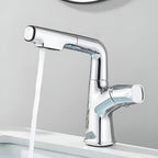 Rubinetto da bagno estraibile per lavabo – Rubinetto monocomando con doccetta estraibile, installazione a foro singolo