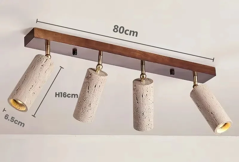 Lampada da soffitto in Travertino
