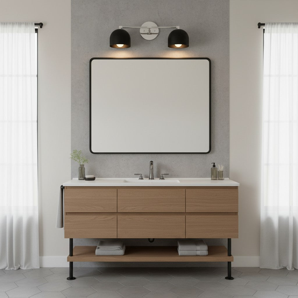 Applique da Parete in Ottone Chroma Dome per Bagno Moderno
