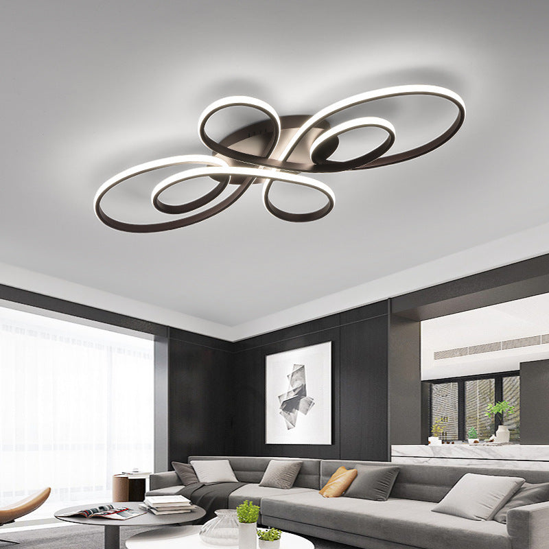 Brisa Moderno LED Multi Anelli Plafoniera, Marrone/Bianco