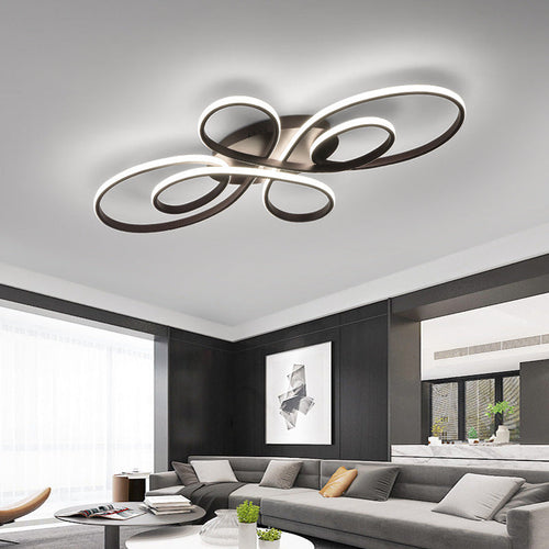 Brisa Moderno LED Multi Anelli Plafoniera, Marrone/Bianco