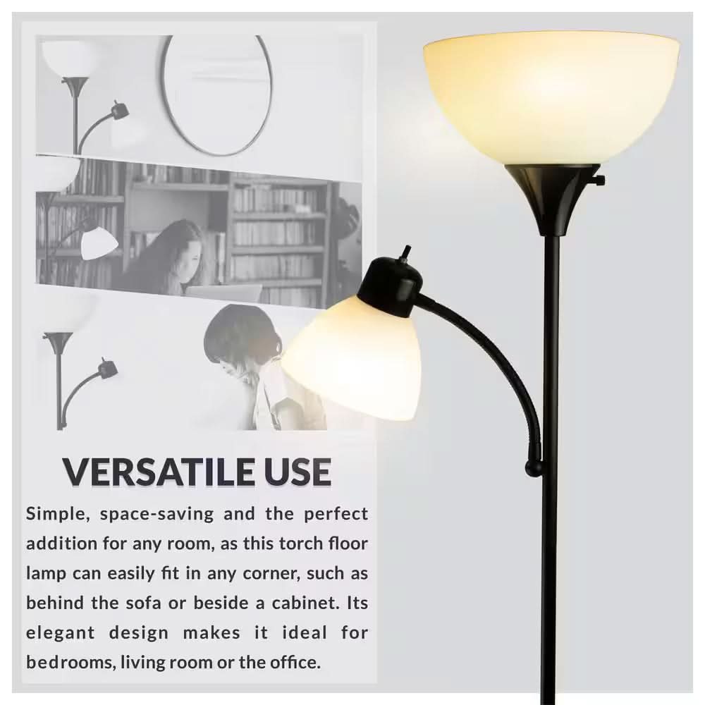 Lampada da Terra LED con Due Fonti di Luce – Lampada da Terra con Luce di Lettura