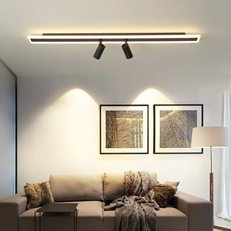 Aim Minimalista LED Plafoniere Metallo/Acrilico Nero Doppio-lineare Soggiorno/Camera da Letto
