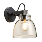 Lampada da Parete Industriale Nera in Cromo per Lettura