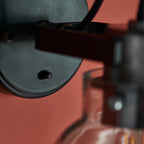 Lampada da Parete Industriale Nera in Cromo per Lettura