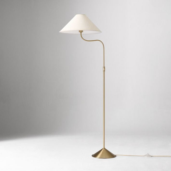 Lampada da Terra con Paralume in Lino Lieve per Soggiorni Moderni