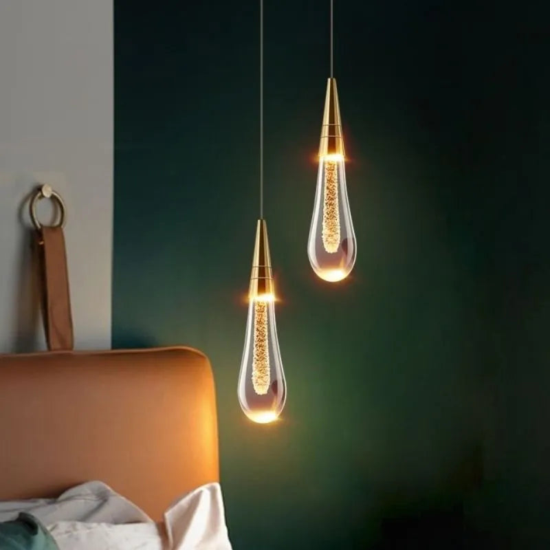 Lampada a Sospensione a Goccia d'Oro