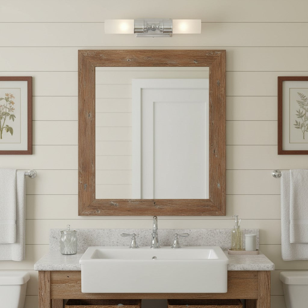 Applique da Bagno Contemporanea a Tubo in Vetro Doppio Elite