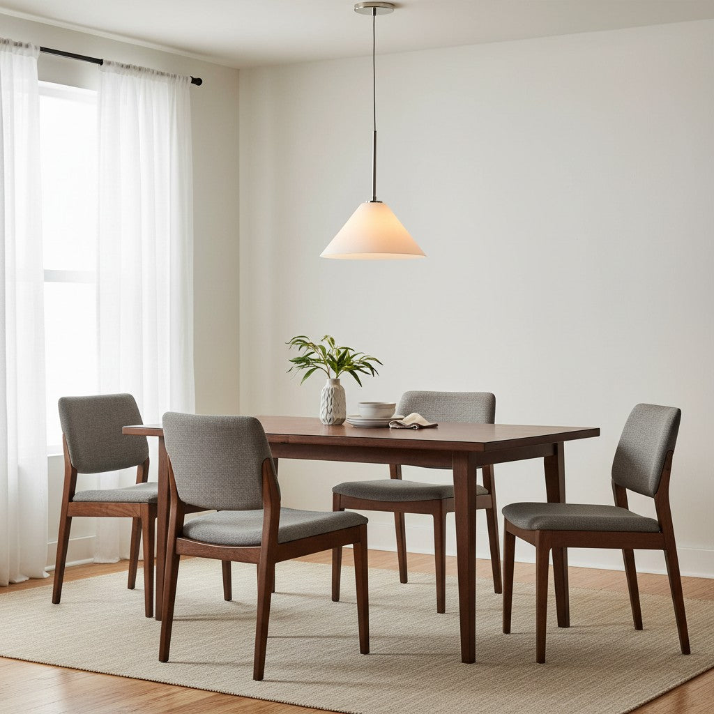 Lampada a sospensione a cono in vetro trasparente per cucina