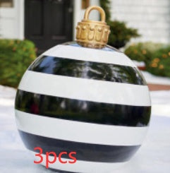 Palla di Natale Gonfiabile 60 cm – Decorazione Natalizia in PVC Resistente alle Intemperie per Esterni