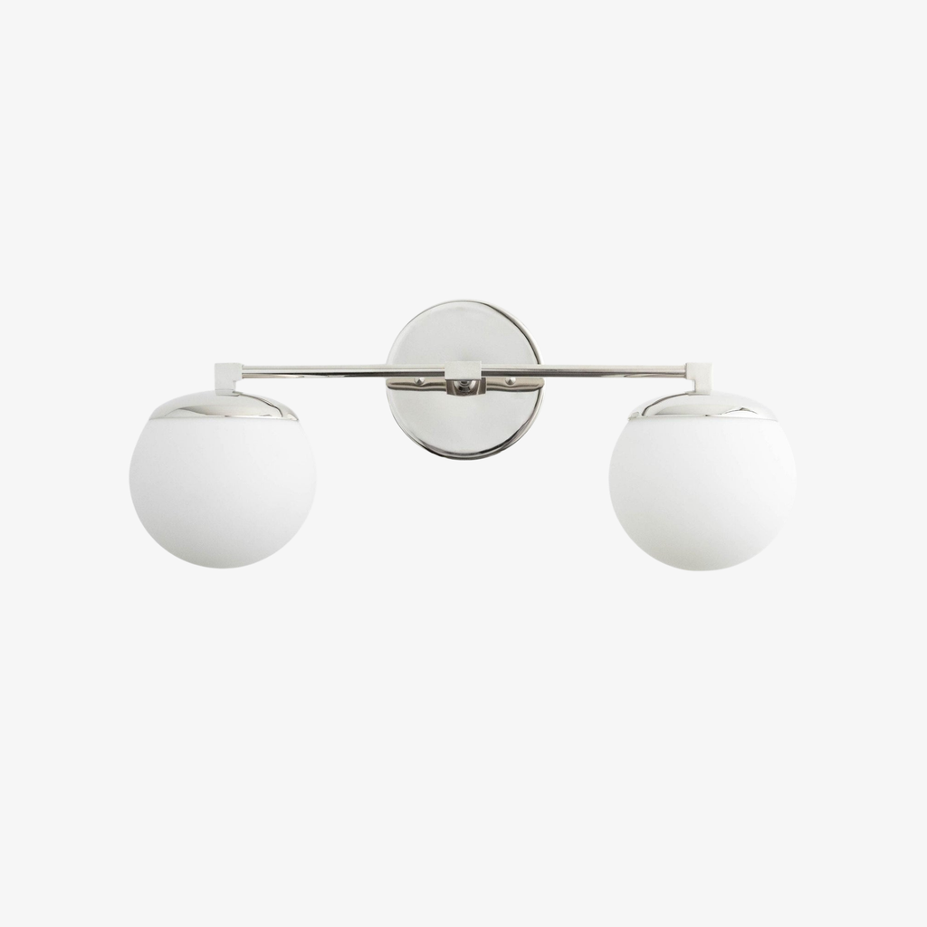 Applique da Bagno in Vetro Latte e Ottone