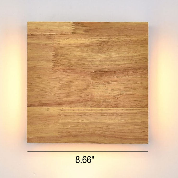 Lampada da Parete LED Rettangolare in Legno Wabi-sabi Giapponese