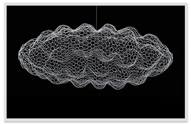 Lampada a sospensione Nuvola in Rete di Ferro Design Danese