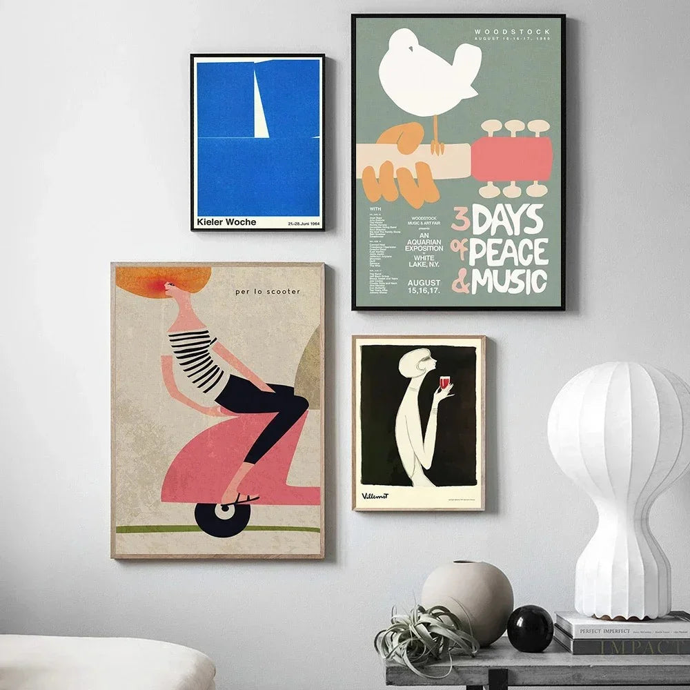 Vintage di Bernard Villemot, Herman Miller, Richard Baringer Arte da Parete