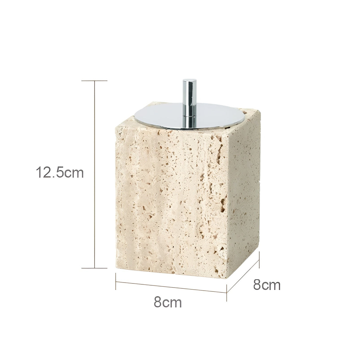 Set da bagno in travertino – Accessori pregiati in pietra naturale | Dispenser per sapone, piattino per sapone, diffusore e vassoio