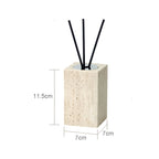 Set da bagno in travertino – Accessori pregiati in pietra naturale | Dispenser per sapone, piattino per sapone, diffusore e vassoio