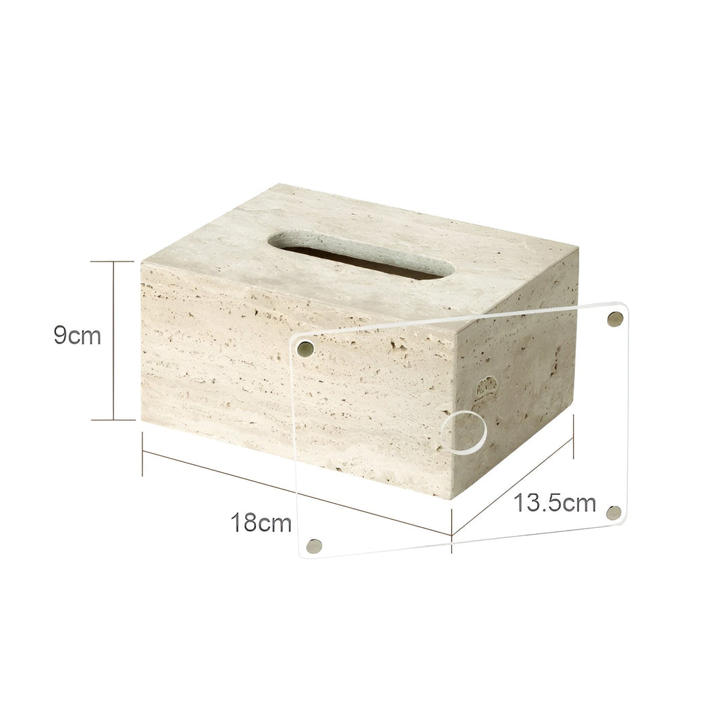 Set da bagno in travertino – Accessori pregiati in pietra naturale | Dispenser per sapone, piattino per sapone, diffusore e vassoio