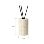 Set da bagno in travertino – Accessori pregiati in pietra naturale | Dispenser per sapone, piattino per sapone, diffusore e vassoio