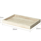 Set da bagno in travertino – Accessori pregiati in pietra naturale | Dispenser per sapone, piattino per sapone, diffusore e vassoio