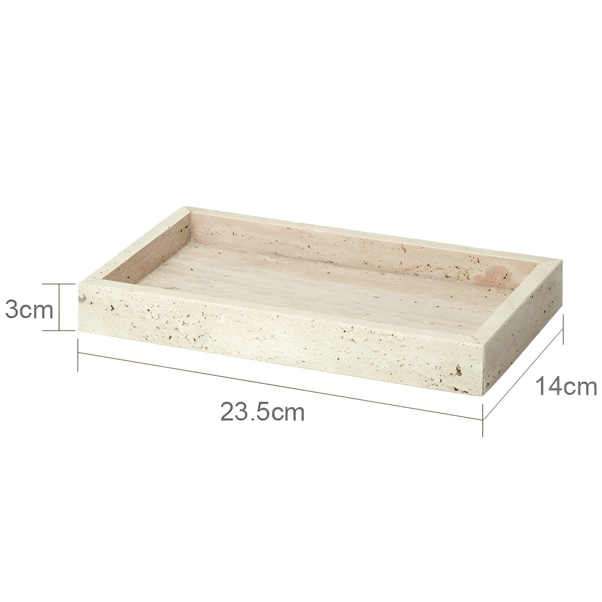 Set da bagno in travertino – Accessori pregiati in pietra naturale | Dispenser per sapone, piattino per sapone, diffusore e vassoio