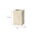 Set da bagno in travertino – Accessori pregiati in pietra naturale | Dispenser per sapone, piattino per sapone, diffusore e vassoio