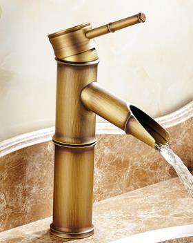 Rubinetto per Acqua Calda e Fredda con Maniglia Singola a Forma di Bambù