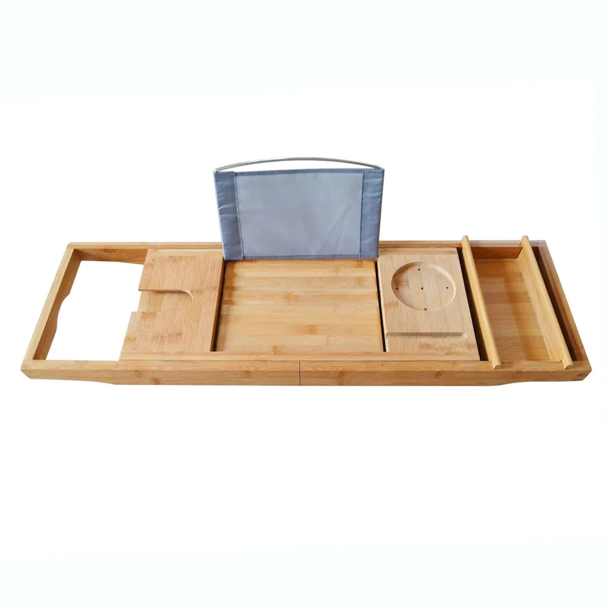 BAMORÉ – Elegante Vassoio da Bagno in Bambù con Funzioni di Stoccaggio e Relax Regolabili
