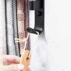 BATHARC – Porta Asciugamani Nero Opaco Elegante con 5 Bracci Rotanti